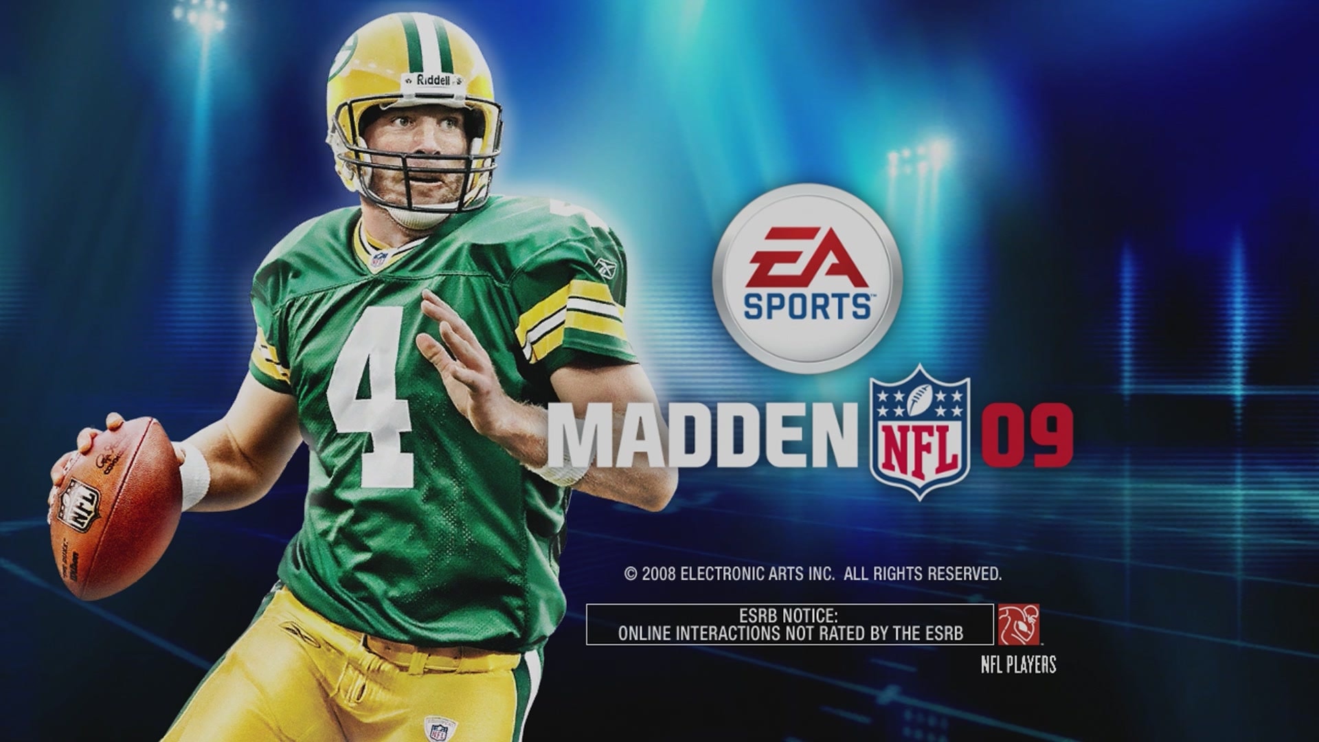 Madden NFL 09 title screen for Xbox 360